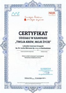 CertyfikatMojaKrewMojeZycie